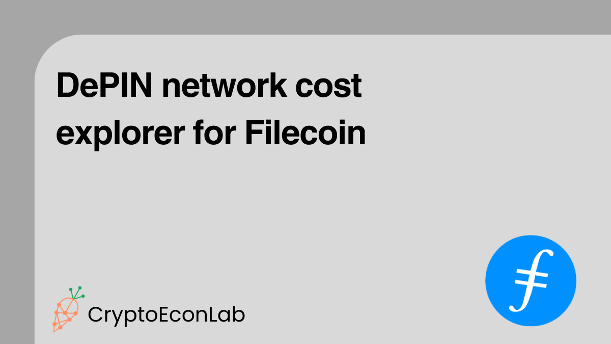 DePIN network cost explorer for Filecoin