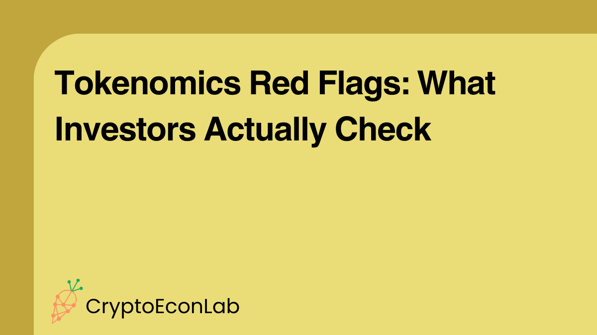 Tokenomics Red Flags: What Investors Actually Check